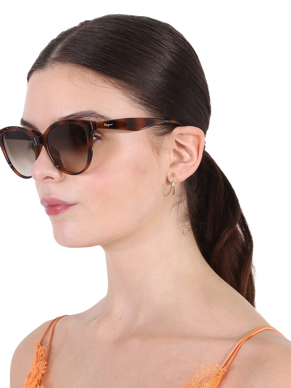 NWT Authentic Salvatore Ferragamo SF1073S Sunglasses Havana - Picture 1 of 10